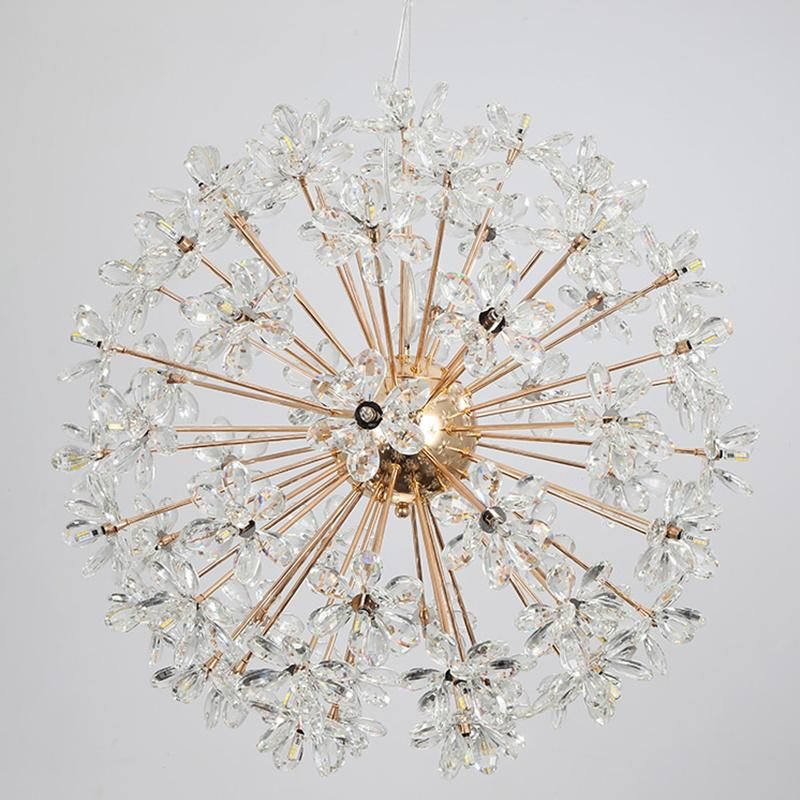 Floral Globe Crystal Chandelier Bedroom Dining Room Pendant Lamp Light
