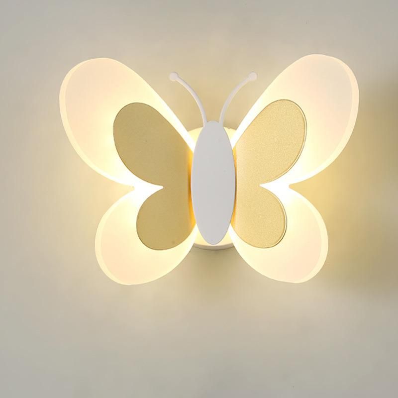 Cartoon Cute Blue Pink Butterfly Wall Lamp Creative Wall Mount LED Light (WH-OR-139)