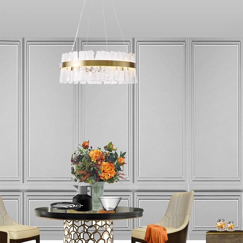 Golden Living Room Lamp Pendant Lamp Crystal Chandelier Bedroom Lamp Hotel