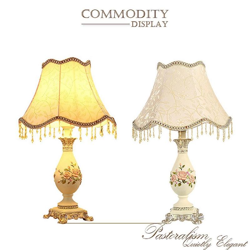 Newest Resin Luxury Handmade Antique Bedroom Hotel Bedside Decor Study Table Lamp