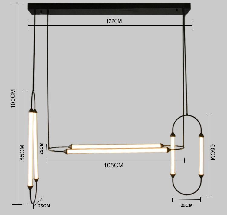 Restaurant Dinging Room Modern Decorative Oval Glass Chandelier LED Pendant Light