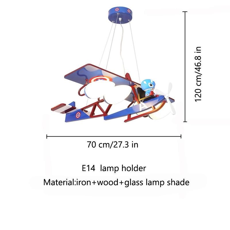 Kids Room Lamp for Children Chandelier E27 Airplane Hanging Lamp Ceiling Lights for Bedroom (WH-MA-147)