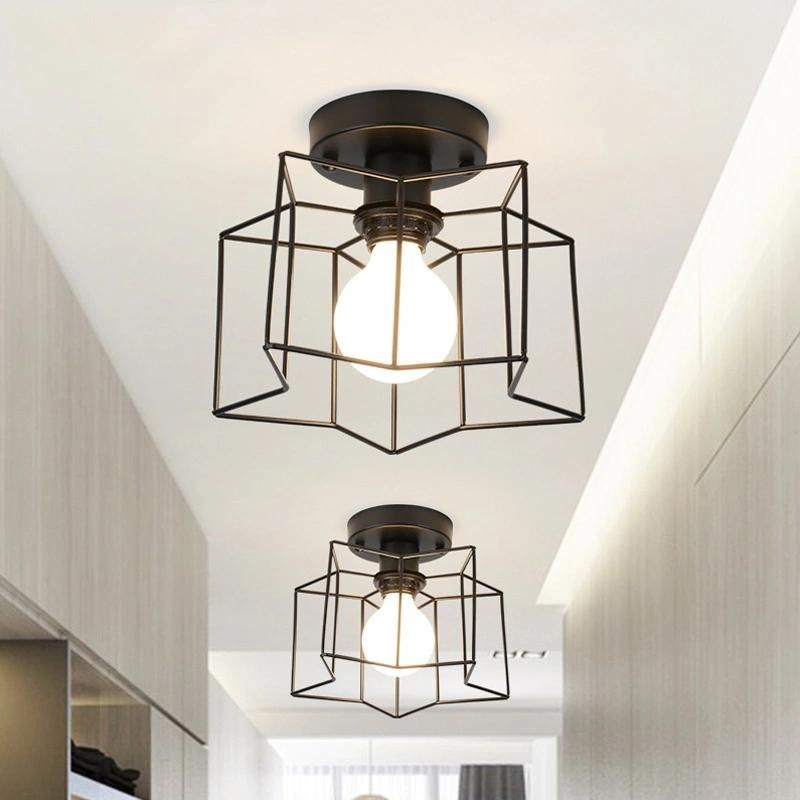 Industrial Cage Retro Ceiling Lights Fixtures for Hallway Bedroom Indoor Lighting (WH-LA-19)