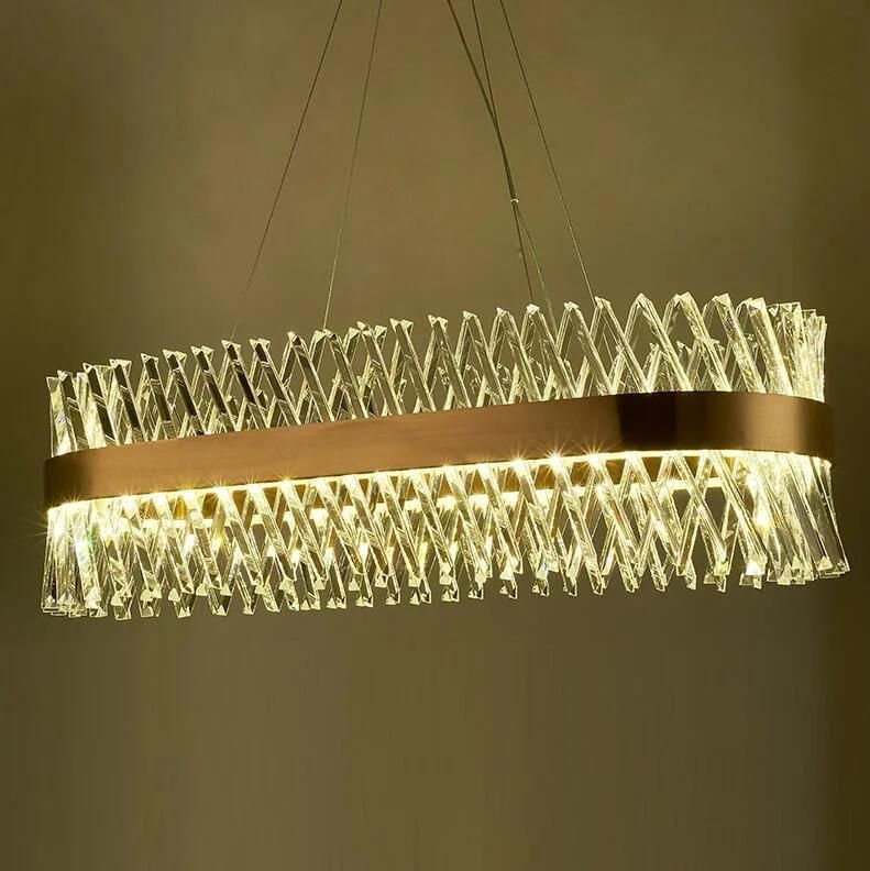Modern Crystal Copper Ceiling Chandelier Lighting for Hotel Project, Accept Customized
