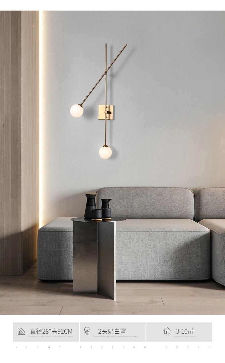 Nordic Wall Lamp Post Modern Swing Arm Lamp Lamp Glass Ball Wall Sconce (WH-OR-220)
