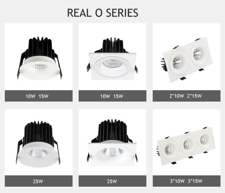 Mini 6.2W 3000K White Black Color Flicker Free Drive with Single Double Frame Recessed Spot Light LED Downlight