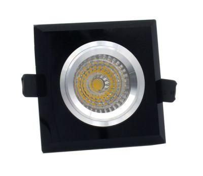 Black Crystal Square Fixed MR16 GU10 LED Lighting Recessed Spot Light Frame (LT2123)