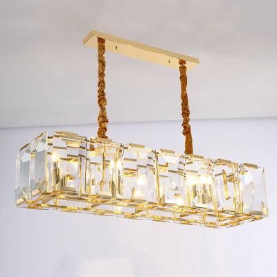 Lustre Restaurant Kitchen Iron Contemporary Modern Chain Fancy Luxury Crystal Chandelier Lights for Home Decoration