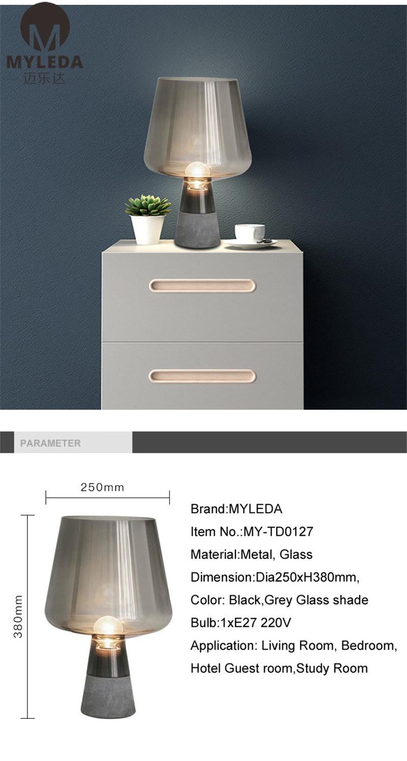 Mini Concise Style Metal Light Desk Clear Glass Table Lamp