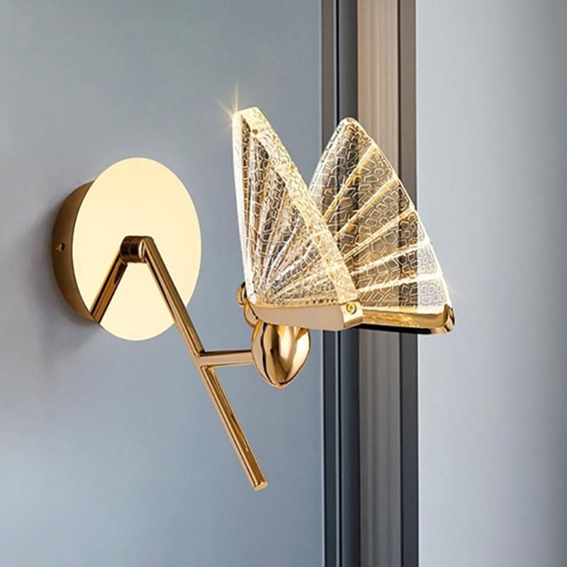 Bedside Wall Lamp Bedroom Lamp Modern Living Room Background Butterfly Wall Light (WH-OR-41)
