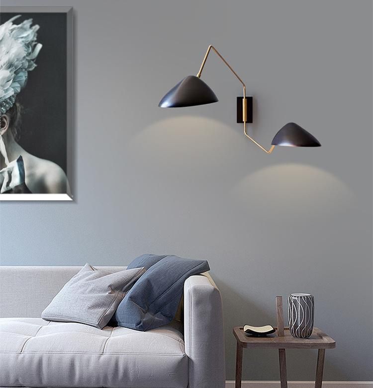 Nordic Creative Hardware Living Room Wall Lamp Art Bed Head Bedroom Study Designer Model Room Wall Lamp