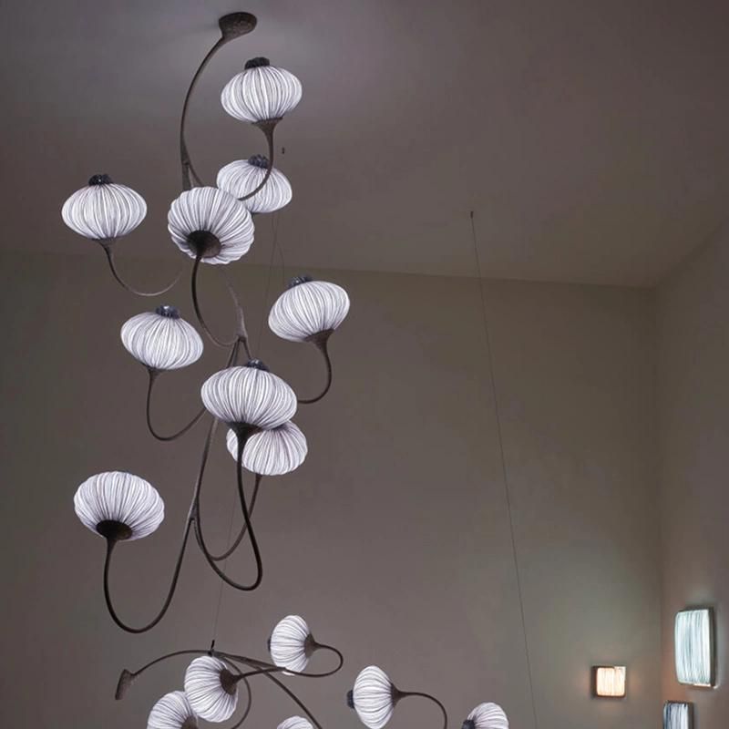 Vintage Lantern Design Chandelier Exhibition Lobby Mall Pendant Lamp Light
