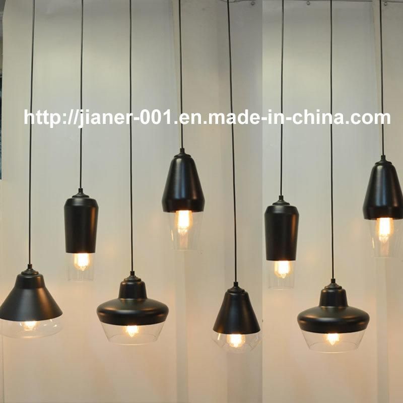 Modern DIY Glass Hanging Pendant Light in Black Color