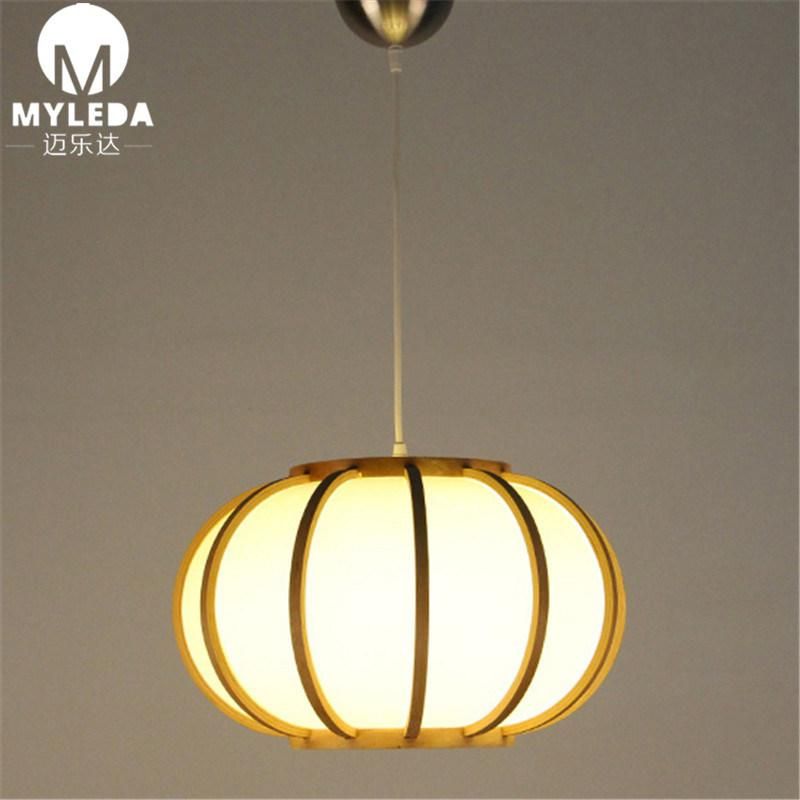 Metal Lantern Wooden Pendant Lamp