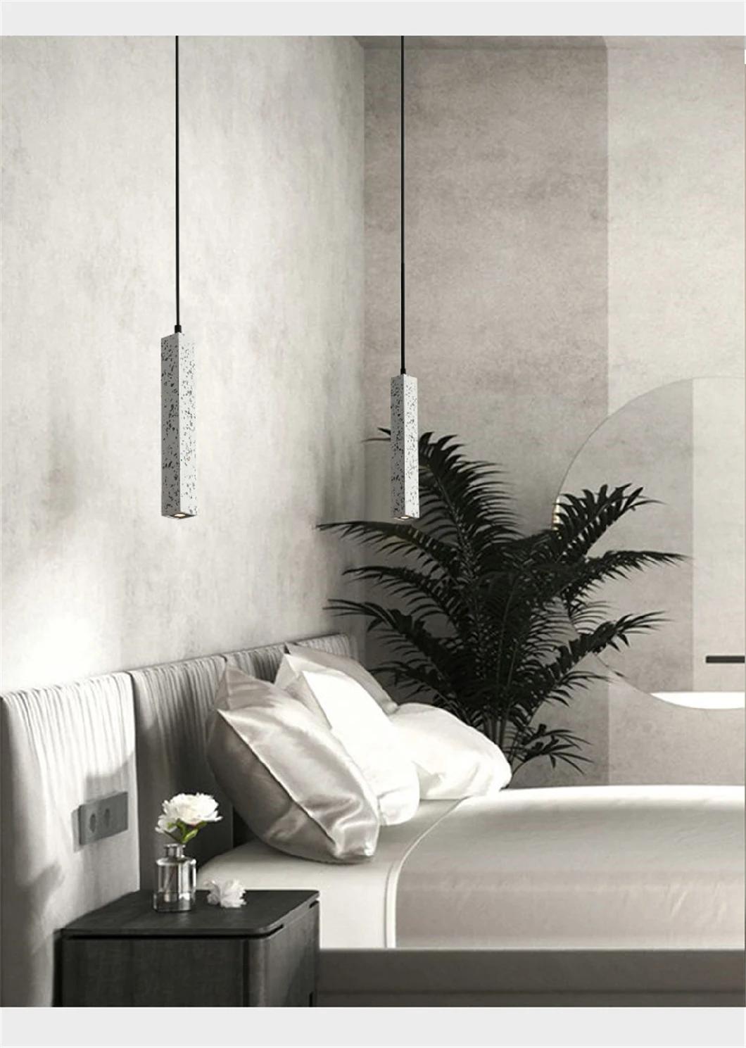 Postmodern Long Pendant Light Industrial Tube Terrazzo Cement Lights for Bar Cafe Loft Concrete pendant Lamp (WH-AP-117)