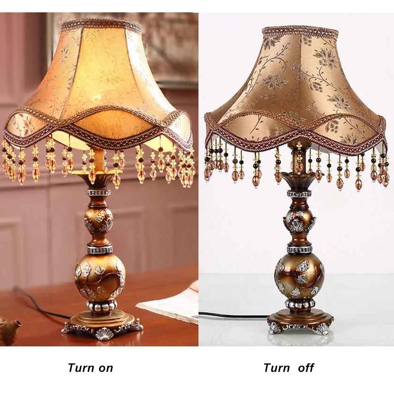 Home Decor Modern Luxury Bedside LED Table Lamps Fabric Shade Table Light Reading Lamps for Bedroom Hotel Villa