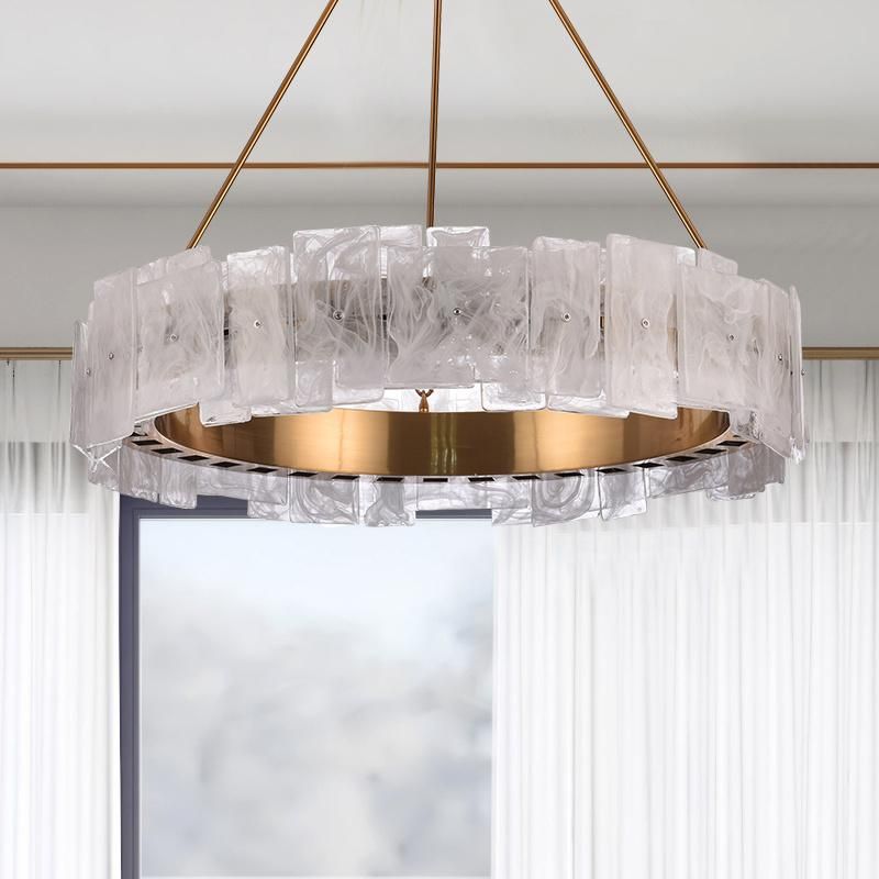 Vintage Round Crystal Chandelier Bedroom Dining Room Pendant Lamp Light
