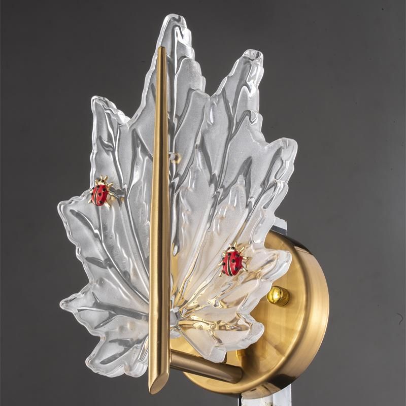 Nordic Modern Decorative Maple Leaf Design Glass LED Wall Lamp