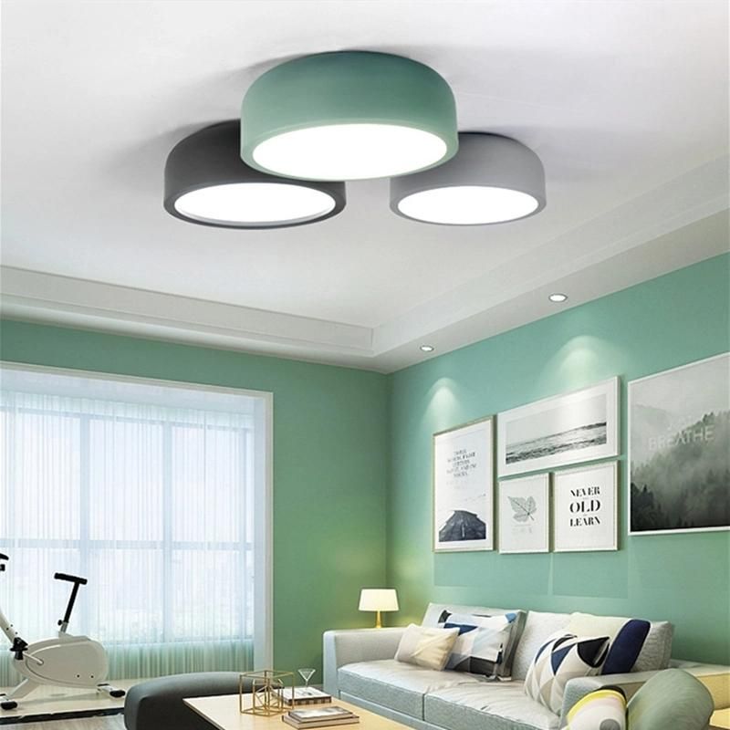 LED E27 Round Modern Ceiling Lamp Fixture Home Office Living Room LED Ceiling Light Flush Mount (WH-MA-187)