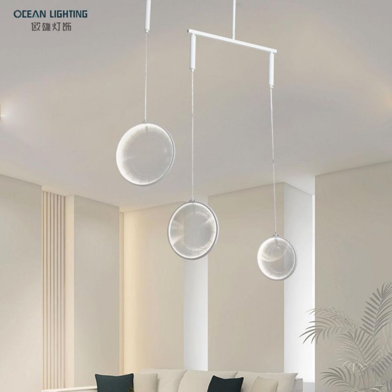 Interior Living Room Dining Bar Latest Concave Convex Mirror Unique Design LED Chandelier