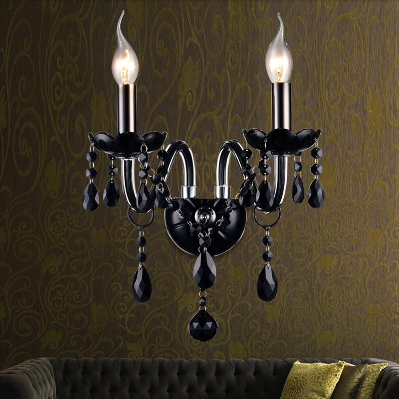 Black Wall Lights for Home Indoor Lighting Bathroom Cabinet Decorate Crystal Bedside Lamp (WH-OR-160)