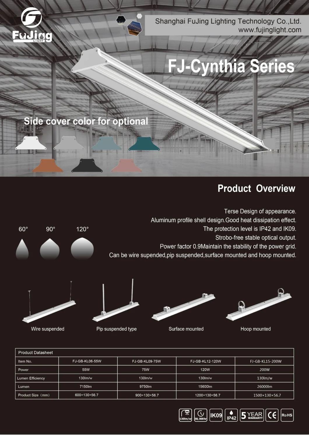 Aluminum Alloy 6063 LED Linear Light Used in Warehouse, Workshop 120W LED Industrial Light