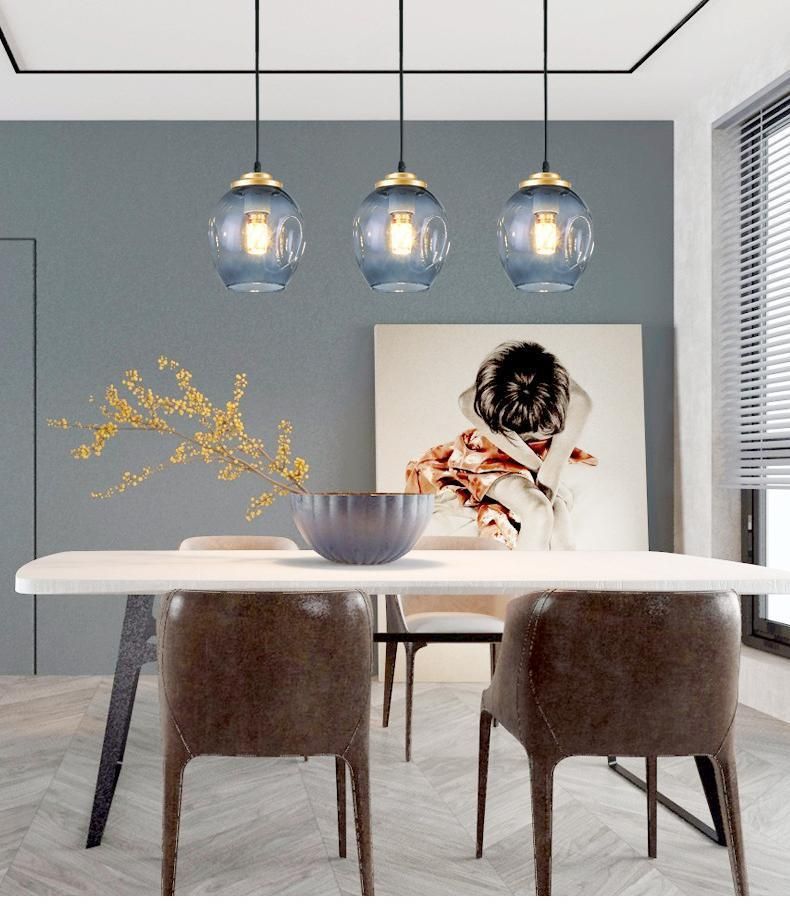 LED Pendant Lights Glass Living Room Light Fixture Dining Room Kitchen Hanging Lamp (WH-GP-66)