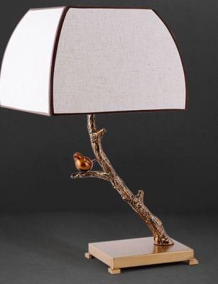 Creative Individual Desk Lamp Living Room Simple New Chinese Art Decoration Tree Bird Bedroom Bedside Study Resin Lamp