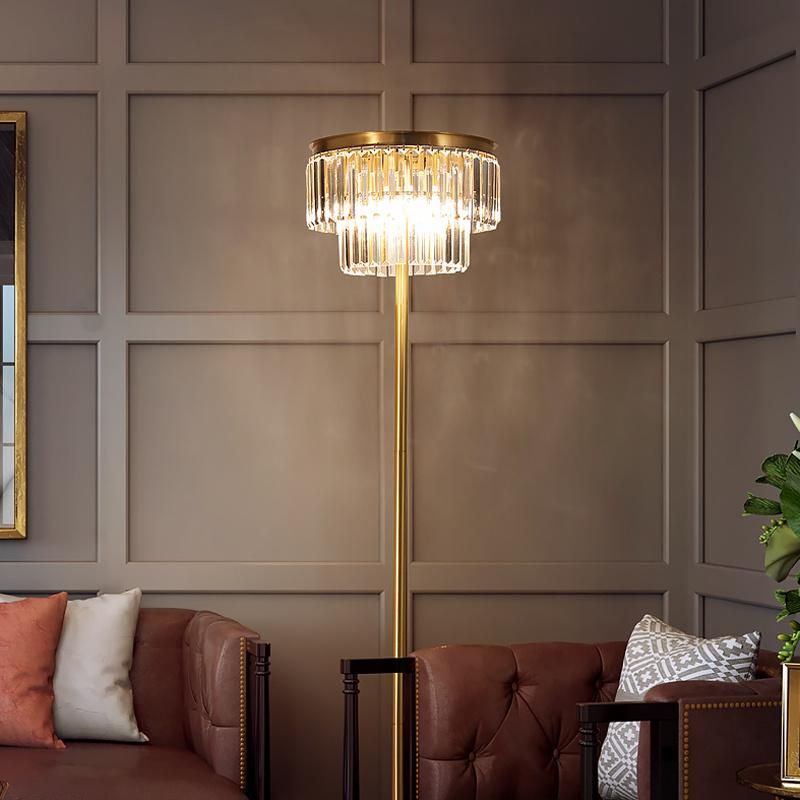 Crystal Table Lamp Floor Lamp Light Luxury Modern Creative Lighting Living Room Bedroom Gold Floor Lamp (WH-MFL-80)
