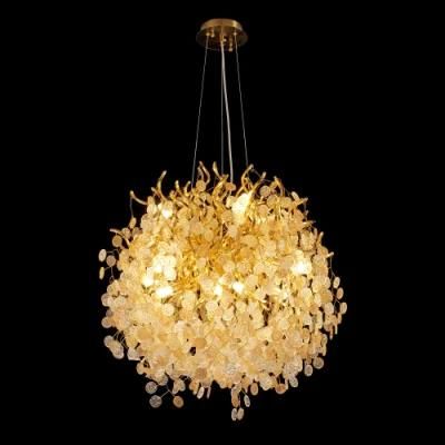2022 New Meerosee Luxurious Crystal Chandelier Golden Modern Pendant Lighting for Restaurant Hotel Raindrop Linear Light Fixture