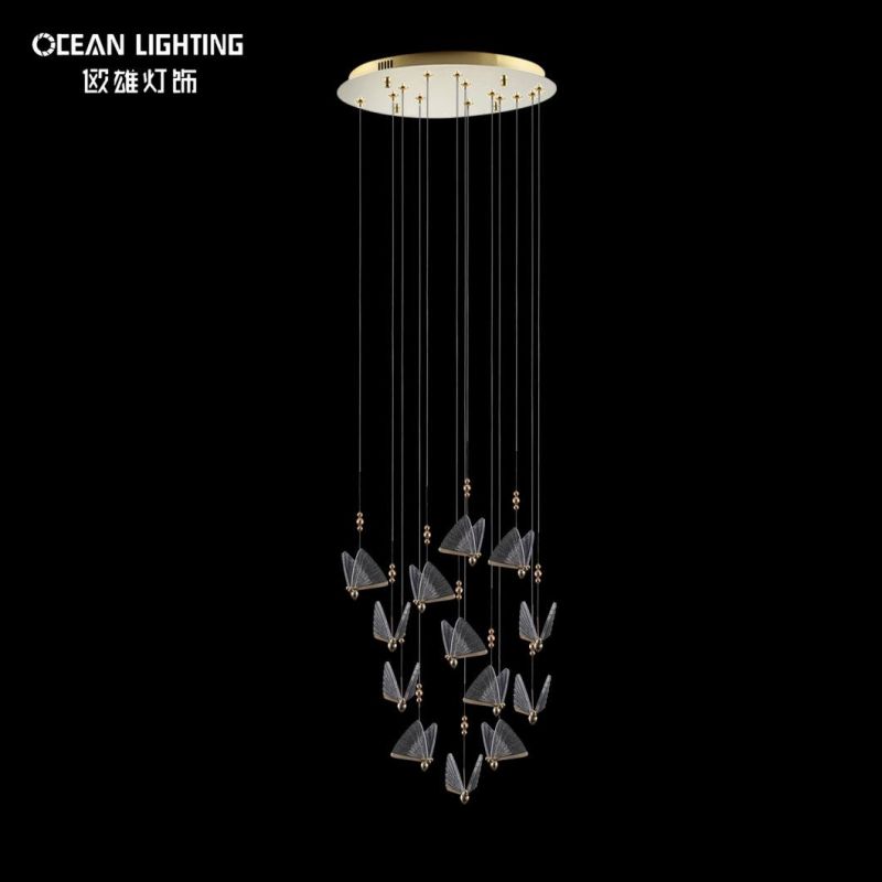 Butterfly Warm Lighting 3000K Metal Crystal 13*3W Chandelier