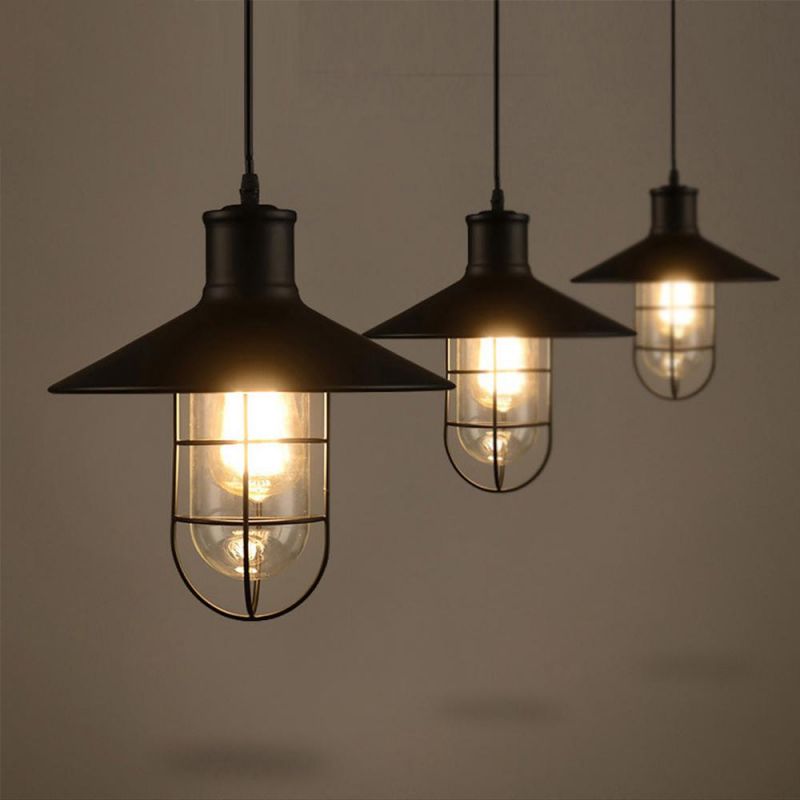 Retro Iron Chandelier Creative Personality Bedroom Restaurant Cafe Lamp Single Head Chandelier Pendant Lights