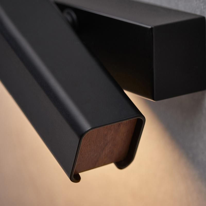 Living Room Bedroom Lamp Nordic Walnut Solid Wood LED Wall Lamp