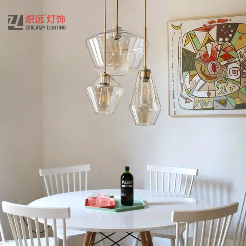 Nordic Modern Dining Room Champagne Single Head Light Chandelier (ZLA056P-M)