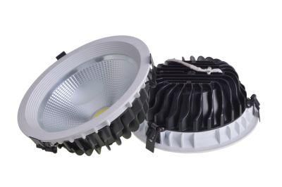 Isolated Driver Die Casting Aluminium High Lumenious 30W Tempered Glass SMD COB LED Downlight