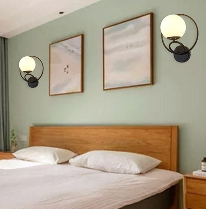 Post-Modern Simple Interior Wall Lamp Glass Bedroom Light Luxury Round Corridor Stair Round Wall Light (WH-OR-93)