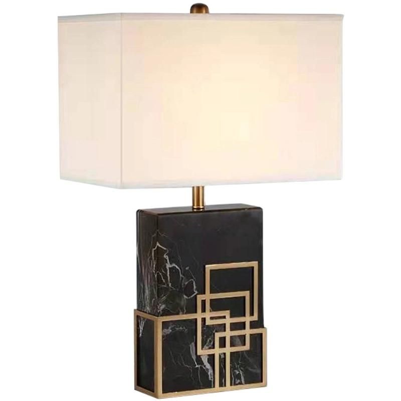 Decoration Creative Indoor Modern White Light Shape Table Lamp with Black Marble Base for Living Room Bedroom House Bedside Nightstand Home Office Family