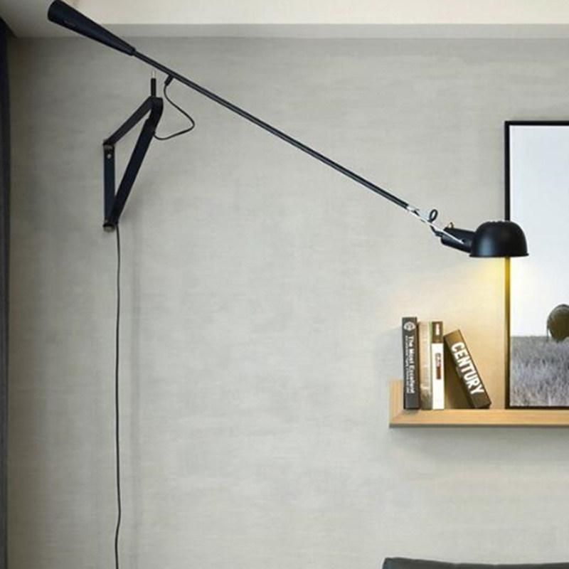Art Decor LED Wall Mounted Bedside Light White Black Adjustable Long Arm Wall Lamp (WH-OR-199)
