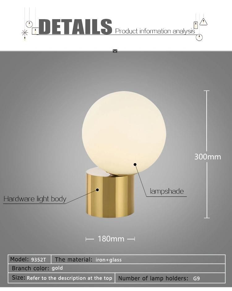 Mini Glss Globe Bedside Lamp with Light Holder E14