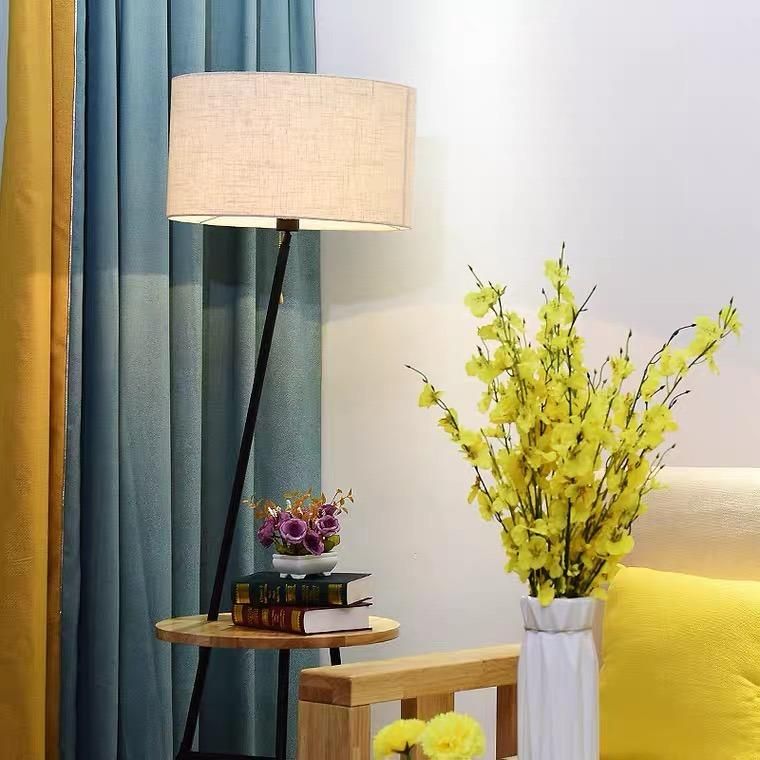 American Simple House Floor Lamp Living Room Bedroom Study Sofa Vertical Creative Nordic Solid Wood Floor Lamp