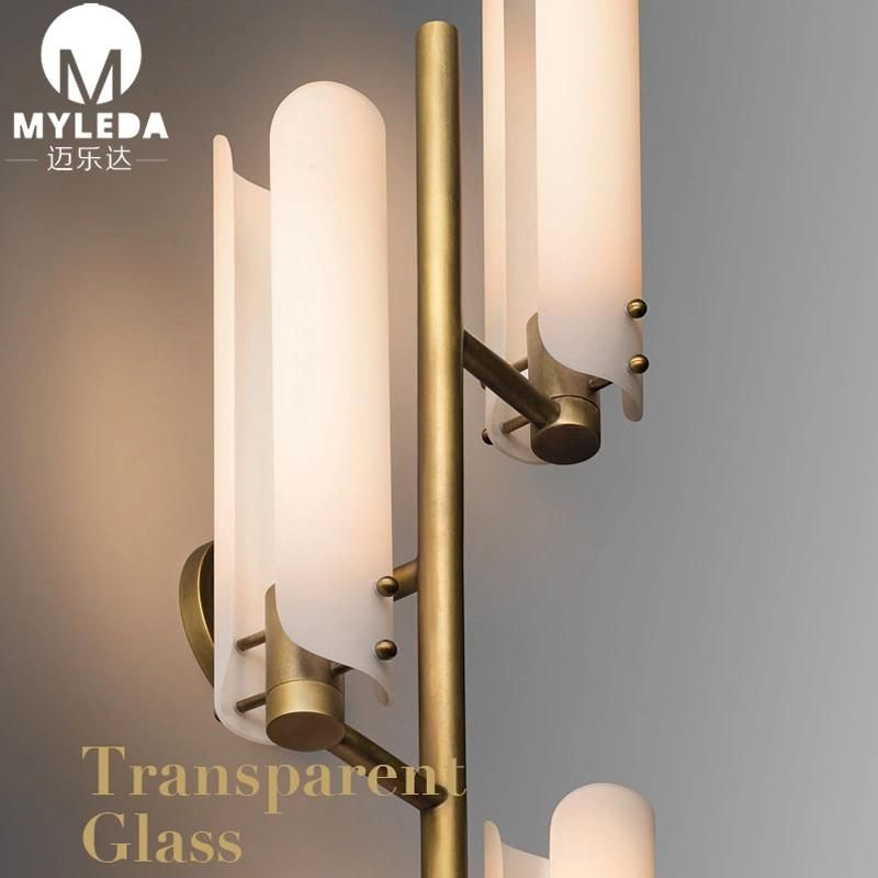 Modern White Glass Brass Wall Sconce Light