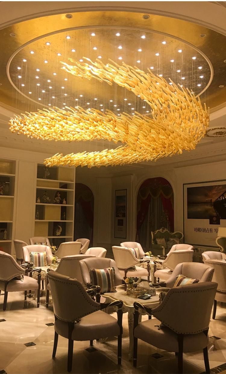 Glass Manual Decorative Stairs Hotel Commercial Modern Luxury Modern LED Chandelier Light