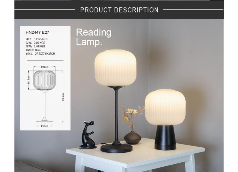 Modern Glass Home Nordic Metal Decorative Lighting Simple Light Table Lamp