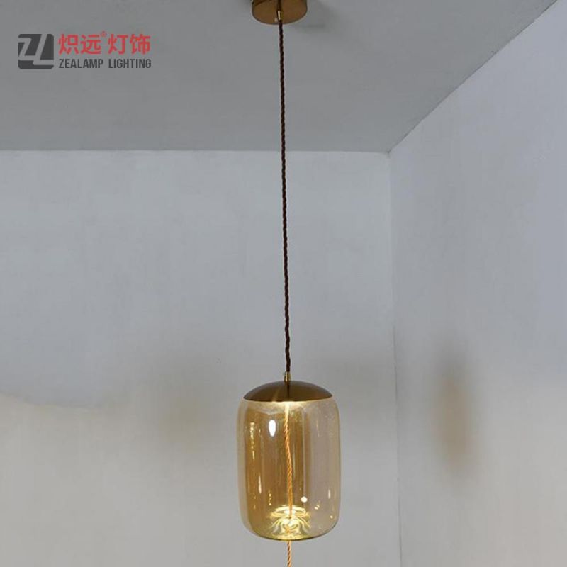 Modern Ballroom Single Glass Ball Hanging Pendant Light