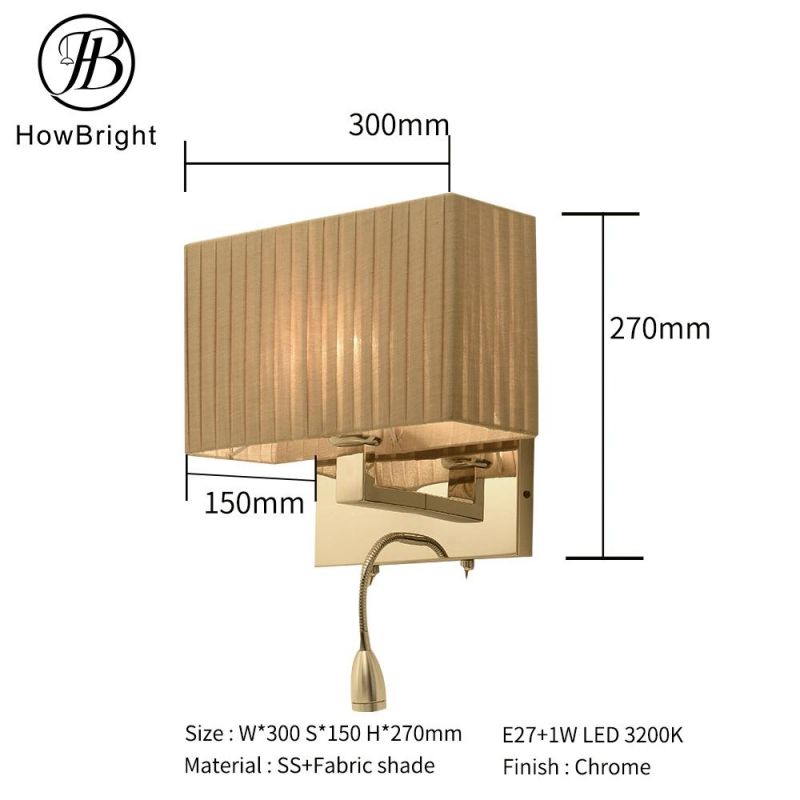 How Bright Modern LED Wall Light E27 Chrome Indoor Lighting Wall Lamp for Home Living Room Hotel