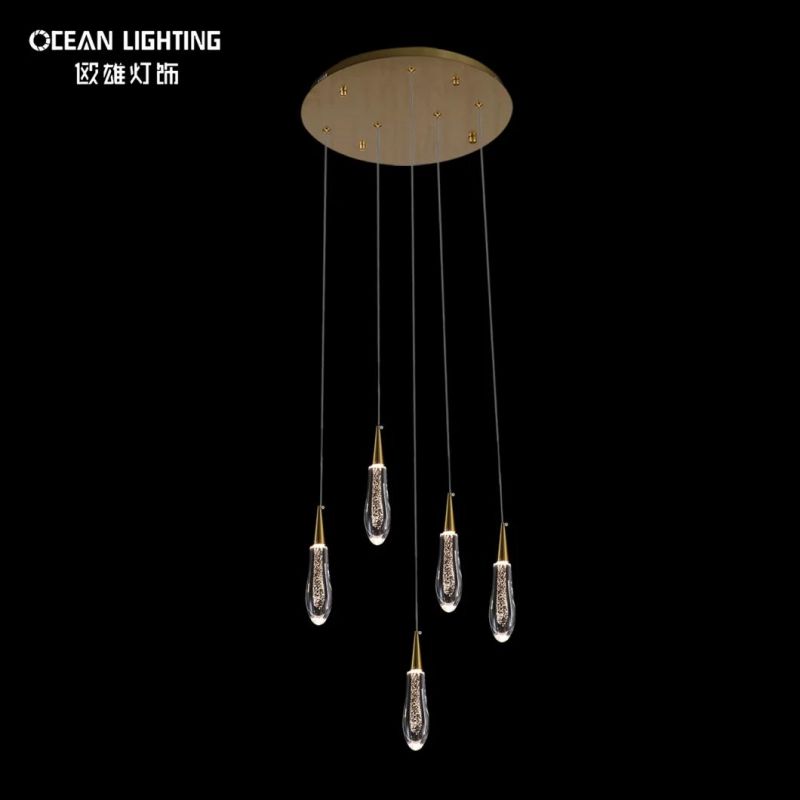 Ocean Lighting Dining Lamp Hanging Bubble Crystal Single Customized Drope Pendant Light
