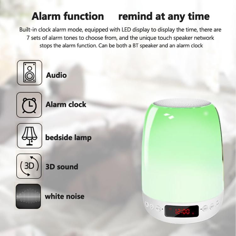 Touch Lamp Speaker Mosquito Repellent Colorful Night Light LED Display Smart Portable Wireless Bt Speaker