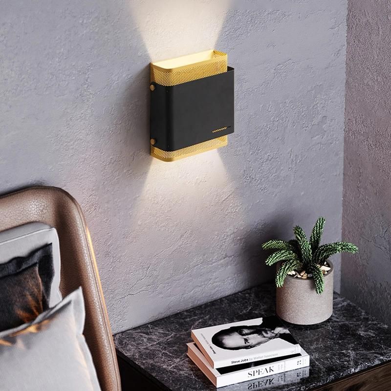 Living Room Corridor Creative Iron Mesh LED Bedside Light Cafe Wall Lamp