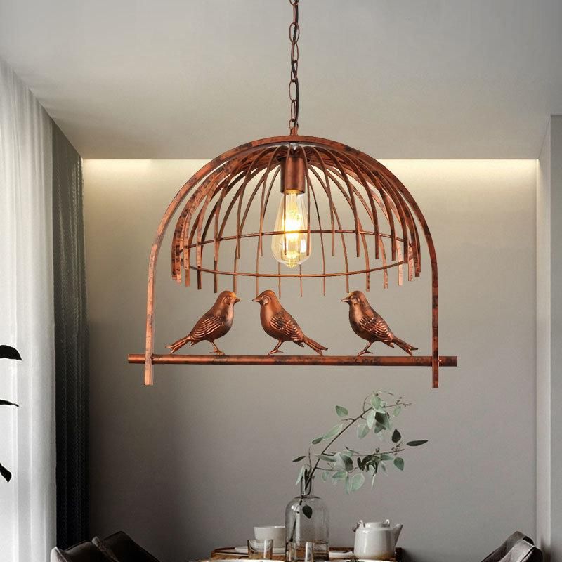 Nordic Bird Chandelier Bedroom Amercian Country Drop Light Kitchen Restaurant Cafe Cage Chandelier (WH-VP-115)