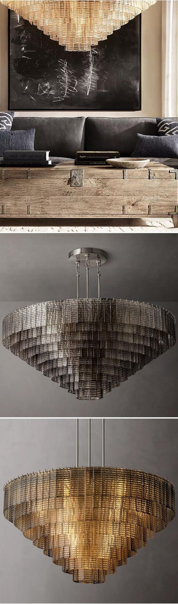 Modern Large Luxury Glass Custom Villa Dining Room Chandelier